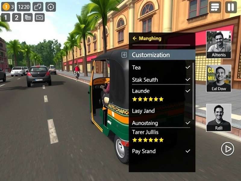 Delhi Auto Challenge customization options screen